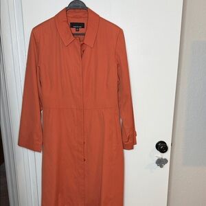 Jones New York Vibrant Orange Long Sleeve Rain Coat